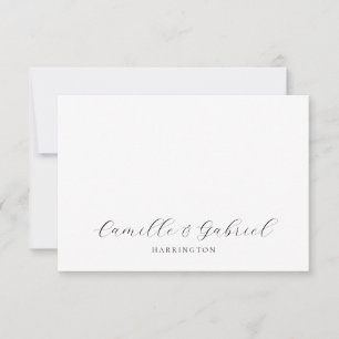 Simple Elegant Couple Names Script Monogram Card