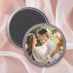 Simple Elegant Couple Photo Wedding Save The Date Magnet