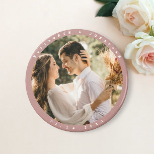 Simple Elegant Couple Photo Wedding Save The Date Magnet