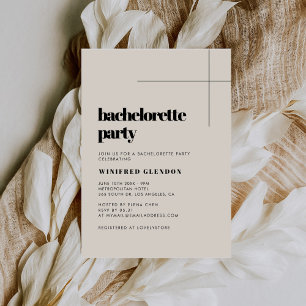 Simple elegant Cream bachelorette party invitation