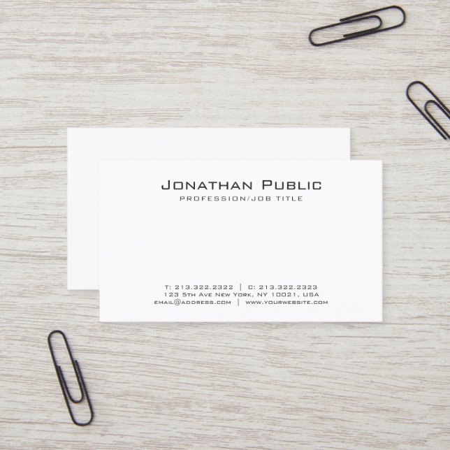 Simple Elegant Creative Design Modern Plain Business Card (Front/Back In Situ)