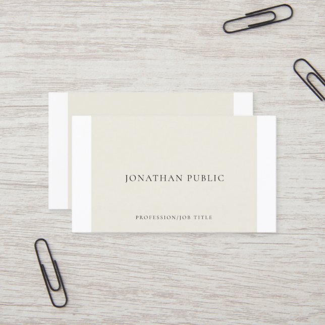 Simple Elegant Creative Plain Professional Modern Business Card (Front/Back In Situ)