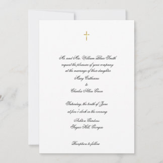 Simple Elegant Cross Wedding Invitation, Baptisms, Invitation