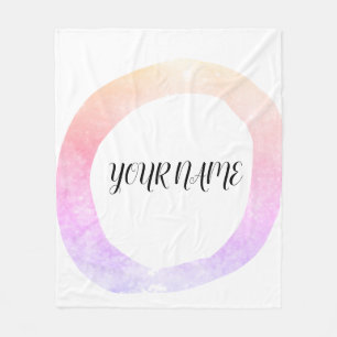 Simple elegant custom add your name floral wreath fleece blanket