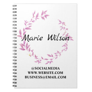 Simple elegant custom add your name glitter notebo notebook