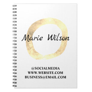 Simple elegant custom add your name glitter notebo notebook