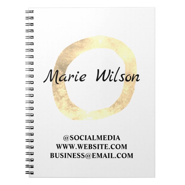 Simple elegant custom add your name glitter notebo notebook (Front)