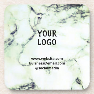 Simple elegant custom add your name marble   stone coaster