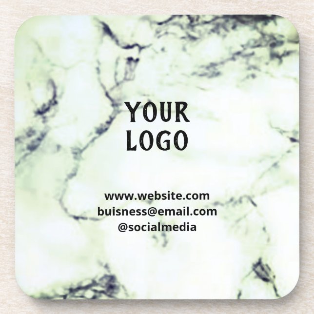 Simple elegant custom add your name marble   stone coaster (Front)