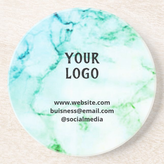 Simple elegant custom add your name marble   stone coaster (Front)