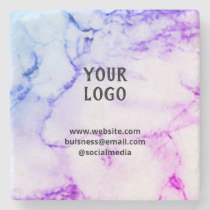 Simple elegant custom add your name marble stone coaster