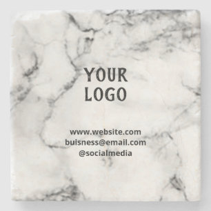 Simple elegant custom add your name marble stone coaster