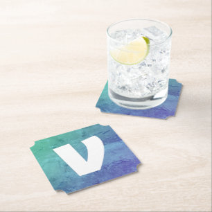 Simple elegant custom add your name marble stone paper coaster