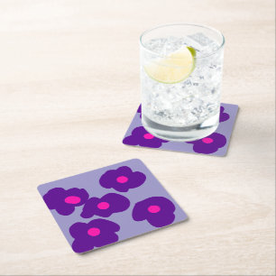 Simple elegant custom add your name marble stone square paper coaster