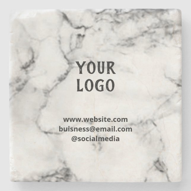 Simple elegant custom add your name marble   stone stone coaster (Front)