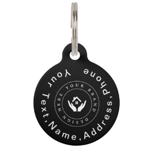 Simple Elegant Custom Company Logo and Pet Photo Tag