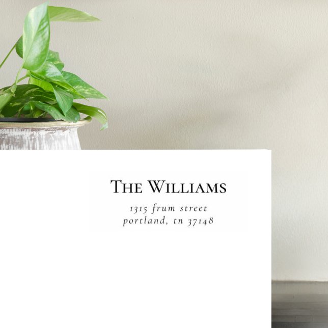 Simple Elegant Custom Family Name & Return Address Rubber Stamp (Creator Uploaded)