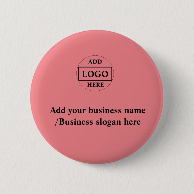 Simple elegant custom logo here company     6 cm round badge (Front)