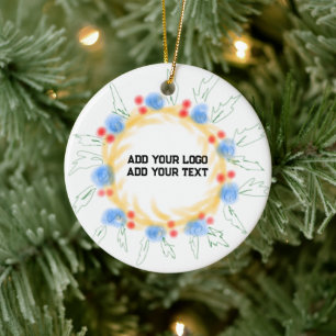 Simple elegant custom logo here company    ceramic ornament