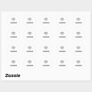 Simple elegant custom logo here company classic round sticker