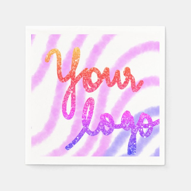 Simple elegant custom logo here company   napkin (Front)