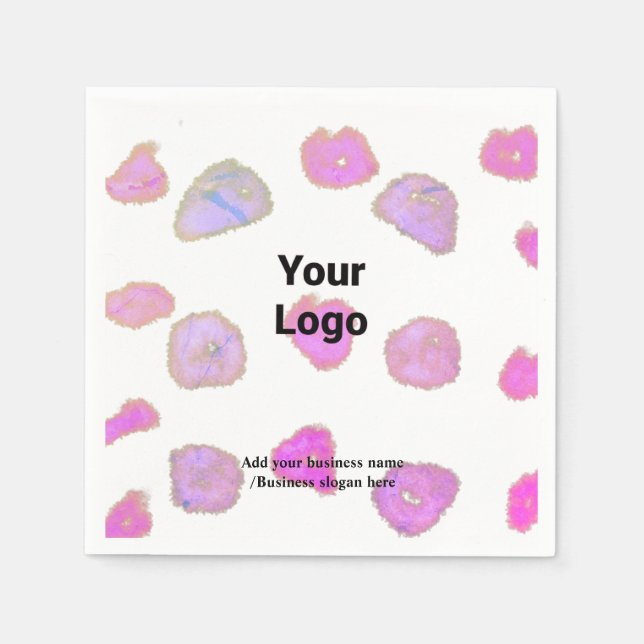 Simple elegant custom logo here company napkin (Front)