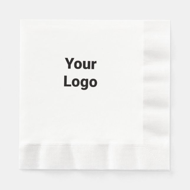 Simple elegant custom logo here company napkins (Front)