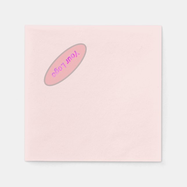 Simple elegant custom logo here company napkins (Front)