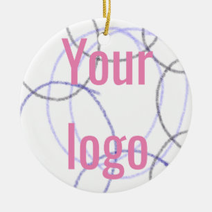 Simple elegant custom logo here company t ceramic ornament