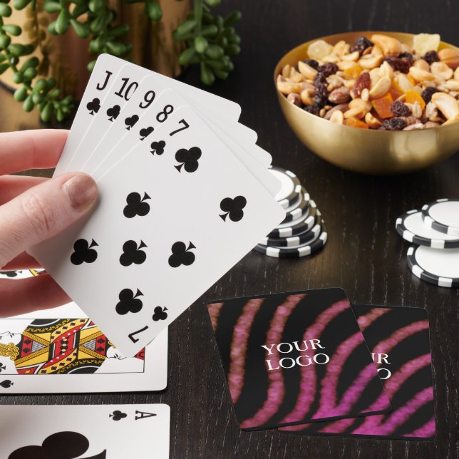 Simple elegant custom logo here company  throw pil playing cards (In Situ)