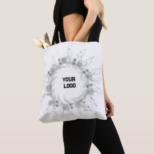 Simple elegant custom logo here company tote bag