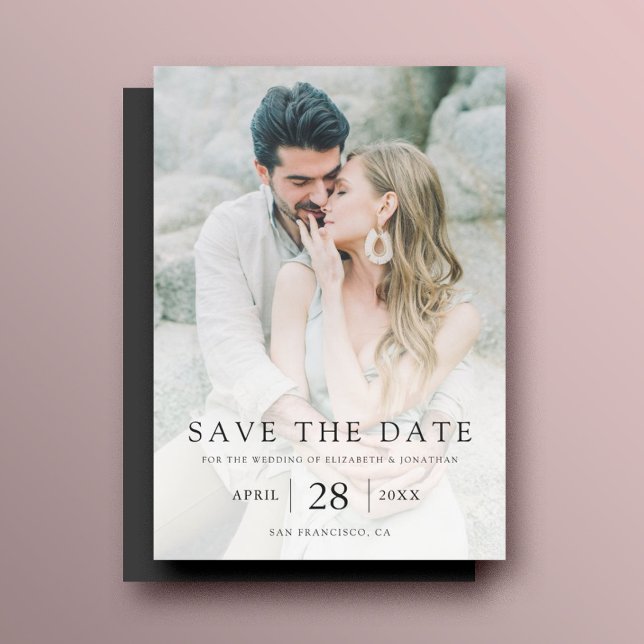 Simple Elegant Custom Save the Date Photo Magnetic Invitation (Creator Uploaded)