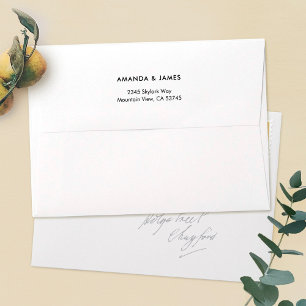 Simple Elegant Custom Wedding Return Address Envelope