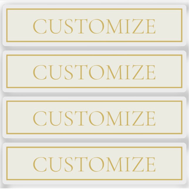 Simple Elegant Customisable Text | Gold Off White (Front)