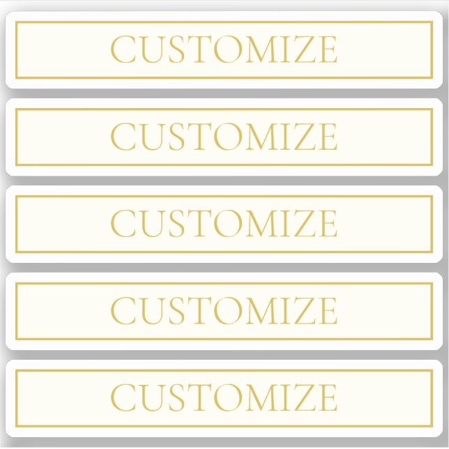 Simple Elegant Customisable Text | Gold Off White (Front)