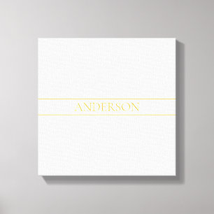 Simple Elegant Customisable Text Gold Off White Canvas Print