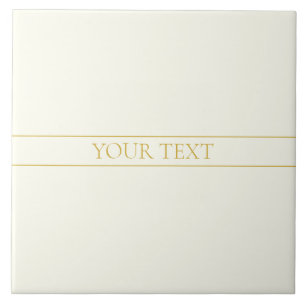 Simple Elegant Customisable Text Gold Off White Ceramic Tile
