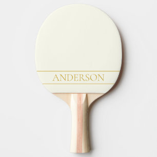 Simple Elegant Customisable Text   Gold Off White Ping Pong Paddle