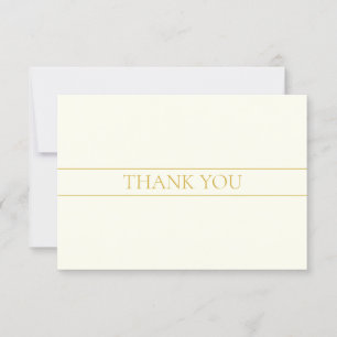 Simple Elegant Customisable Text   Gold Off White Thank You Card