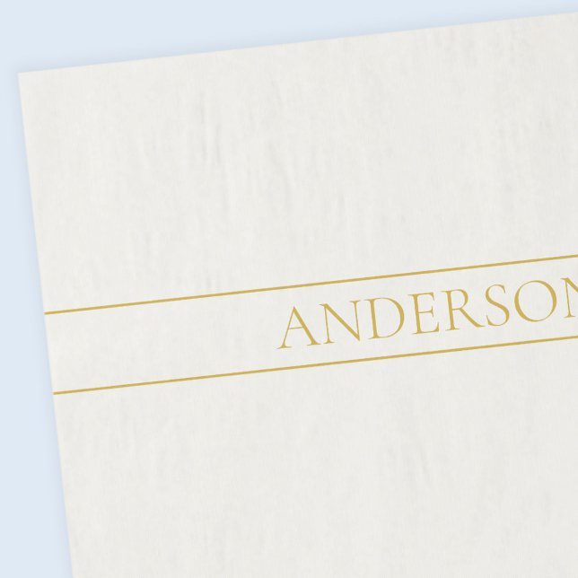 Simple Elegant Customisable Text | Gold Off White Tissue Paper (Creator Uploaded)