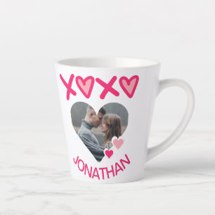 Simple Elegant Cute Love Valentines Sweet Couple  Latte Mug