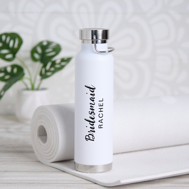 Simple Elegant Cute Modern Bridesmaid Wedding Water Bottle (Yoga)