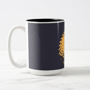 Simple Elegant Cute my dog and halloween Two-Tone Coffee Mug