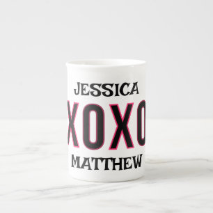 simple elegant cute valentine, Sweet for couple Bone China Mug