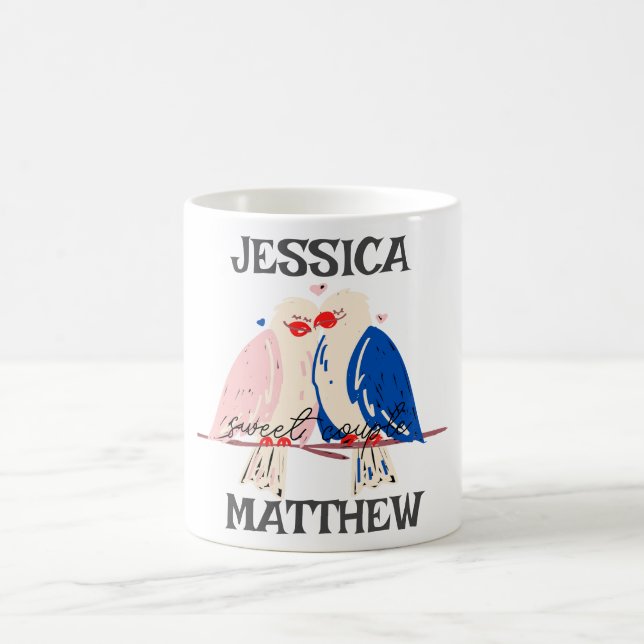 simple elegant cute valentine, Sweet for couple  Coffee Mug (Center)