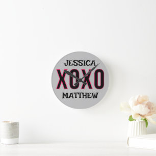 simple elegant cute valentine, Sweet for couple Round Clock