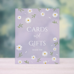 Simple Elegant Daisies Baby Shower Cards and Gifts Acrylic Sign