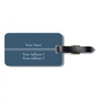 Simple Elegant Dark Blue Monogram Luggage Tag