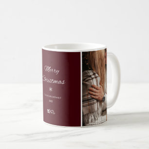 Simple & Elegant Dark Burgundy Christmas Coffee Mug