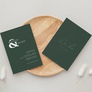 Simple Elegant Dark Green "We do" Wedding Invitation